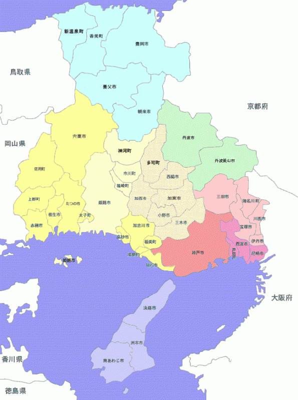 兵庫県の地図