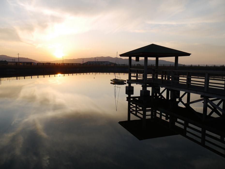 西ノ池の夕日