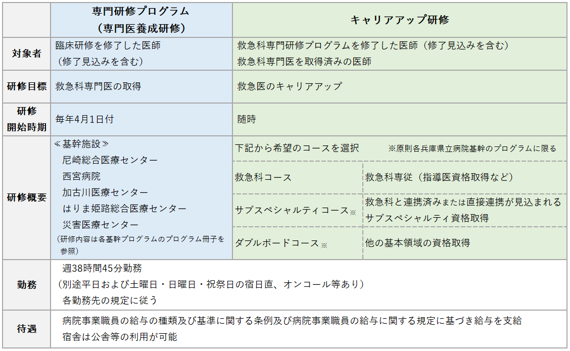 救急医育成プログラムの概要