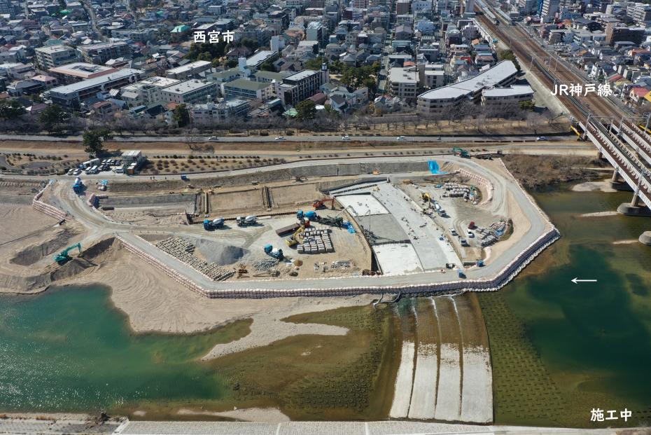 3号床止工施工中