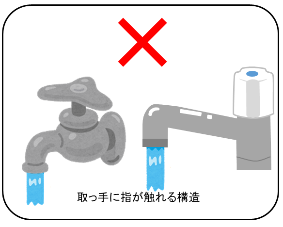 手洗い_取っ手に指が触れる構造