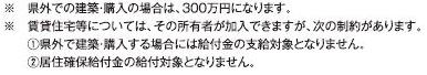 県外での建築・購入の場合は300万円になります