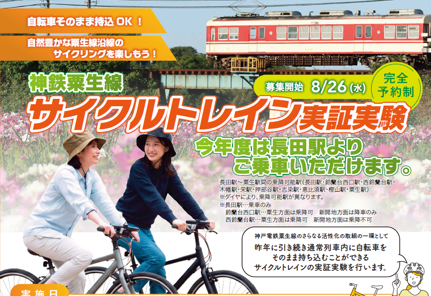 粟生線サイクルトレイン チラシ