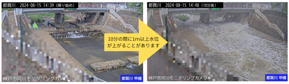 都賀川写真（降り始め～10分後）