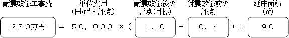 単位費用を用いた工事費算出の例