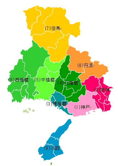 兵庫県の地図