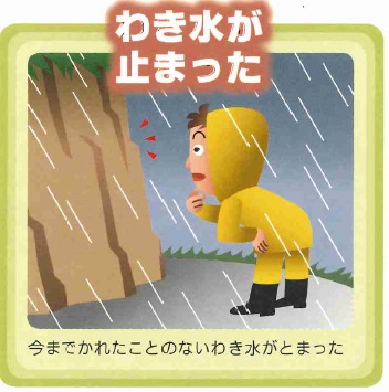 今までかれたことのないわき水がとまった