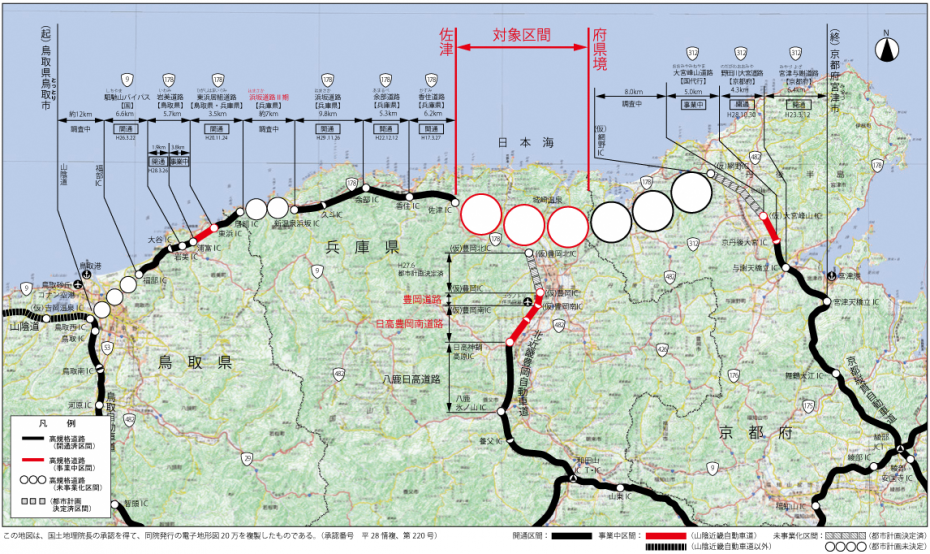 山陰近畿自動車道　位置図