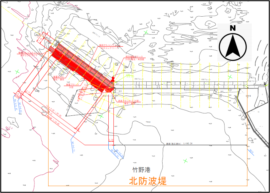 北防波堤平面図1